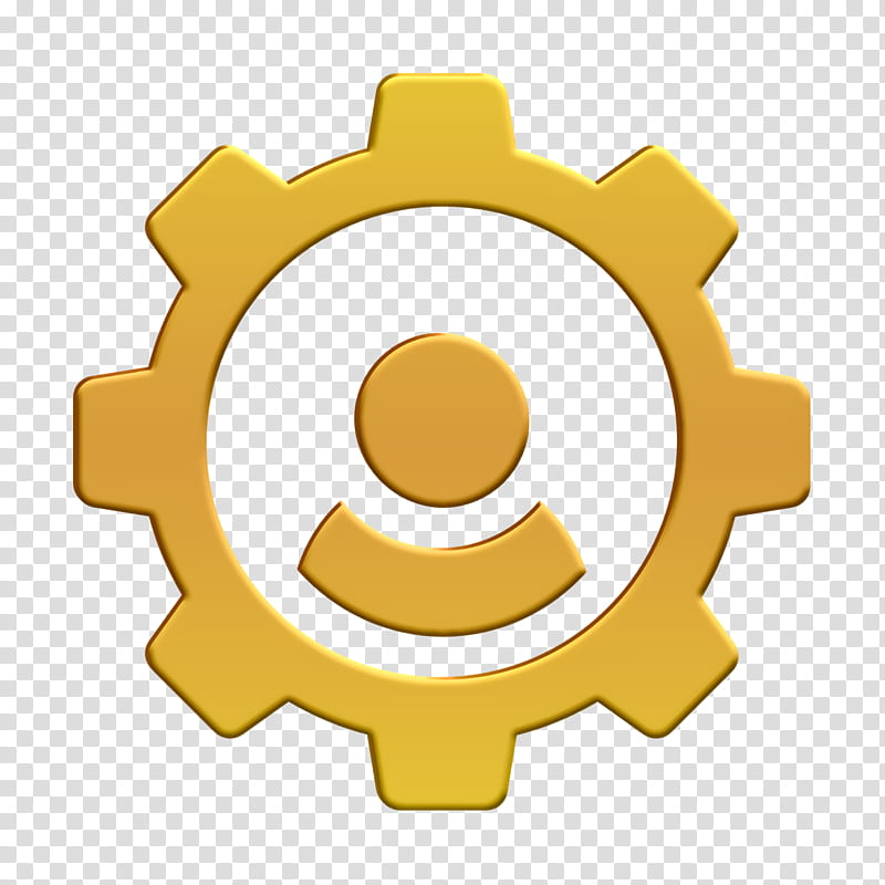 Settings icon Human Resources icon User icon, Yellow, Symbol, Circle transparent background PNG clipart