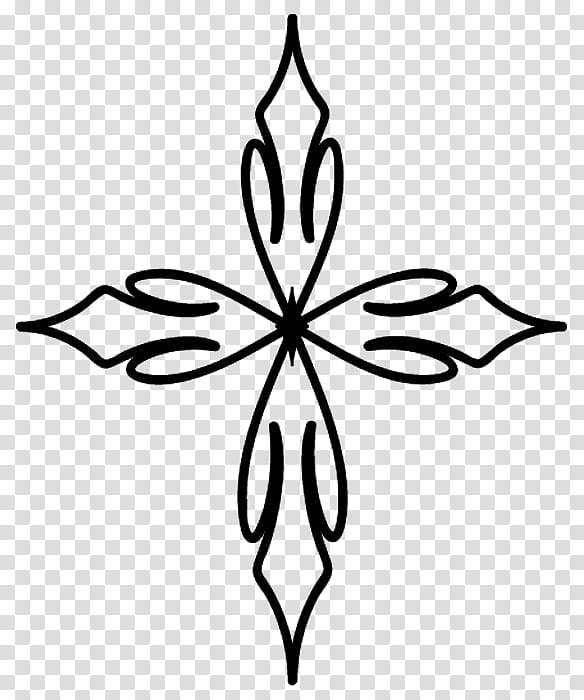 Christian symbols, black cross drawing transparent background PNG clipart