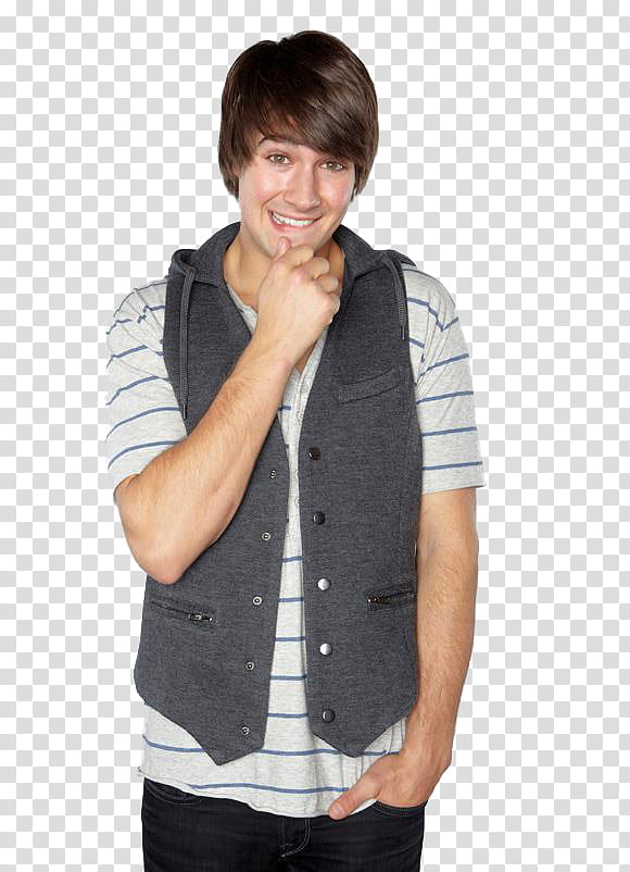 James Maslow HQ, smiling man wearing white and black striped shirt transparent background PNG clipart