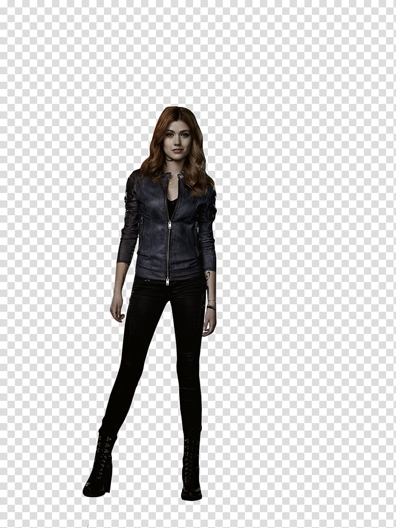 Shadowhunters S, woman wearing black leather jacket transparent background PNG clipart