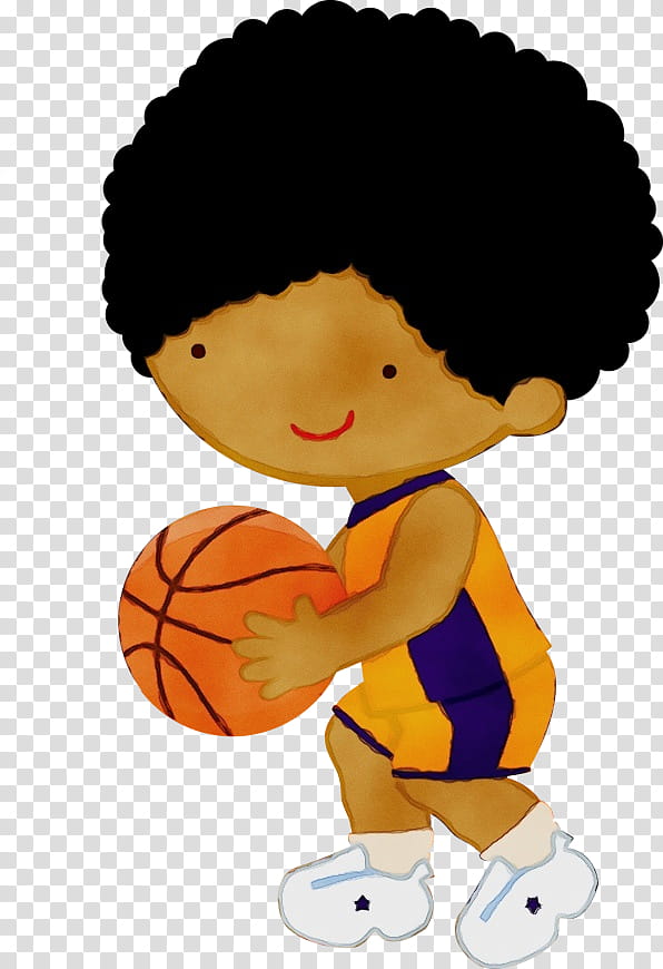 basketball player cartoon basketball hairstyle throwing a ball, Watercolor, Paint, Wet Ink, Cheek, Basketball Moves, Afro transparent background PNG clipart