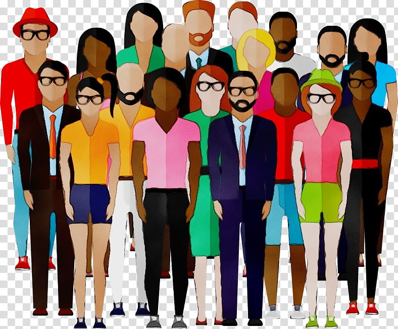 Group People, Watercolor, Paint, Wet Ink, Crowd, Silhouette, Cartoon, Audience transparent background PNG clipart