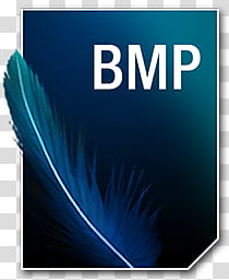 Adobe Neue Icons, BMP__, blue feather with BMP text overlay transparent background PNG clipart