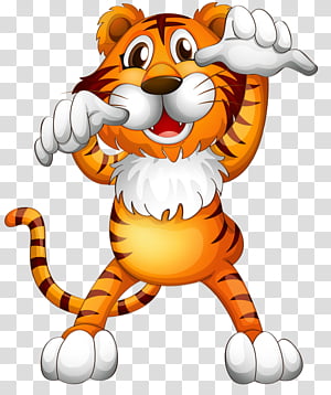 Cat Drawing, Tiger,  Cartoon, Mascot, Wildlife, Tail transparent background PNG clipart thumbnail