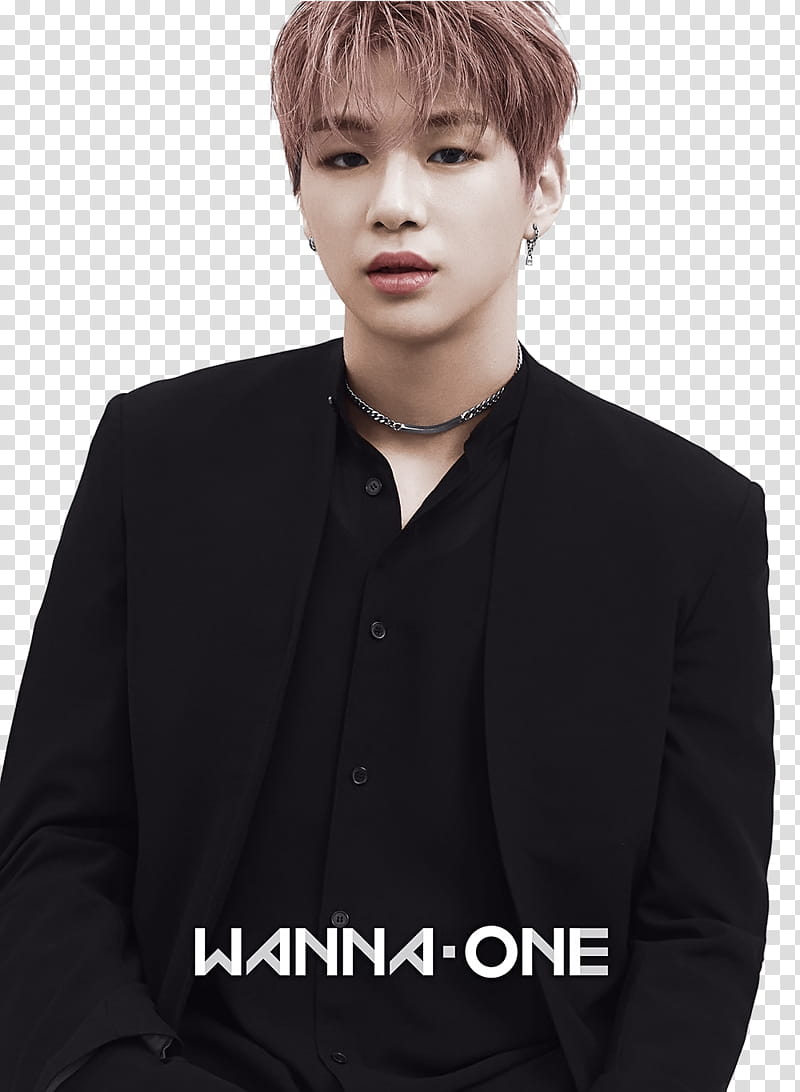 WANNA ONE P, man in black suit transparent background PNG clipart