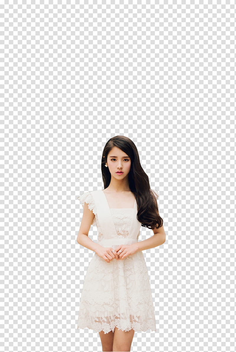 HEEJIN LOONA , woman in white dress transparent background PNG clipart
