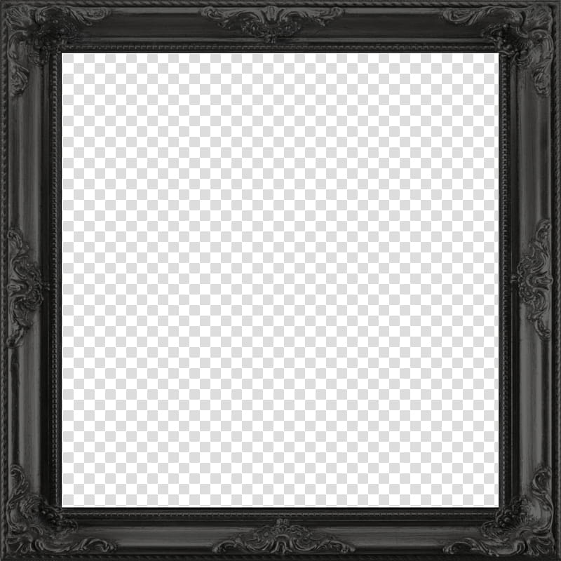 Antique Frame I square, empty black frame transparent background PNG clipart