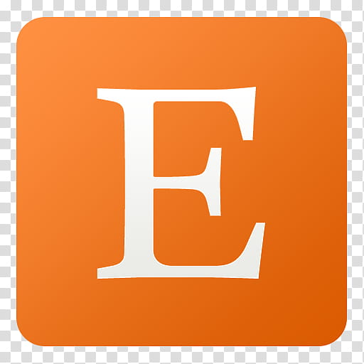 Flat Gradient Social Media Icons, Etsy, E letter on orange background transparent background PNG clipart