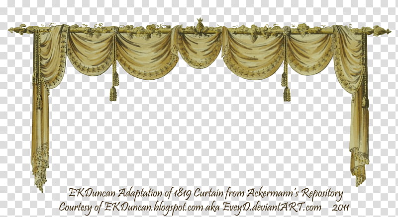 Swag Curtain Gold, brown and beige window valance in white background transparent background PNG clipart
