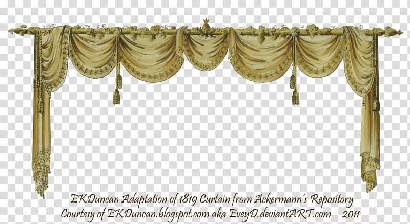 Swag Curtain Gold, brown and beige window valance in white background ...