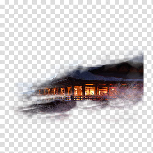 , brown house covered with fog transparent background PNG clipart