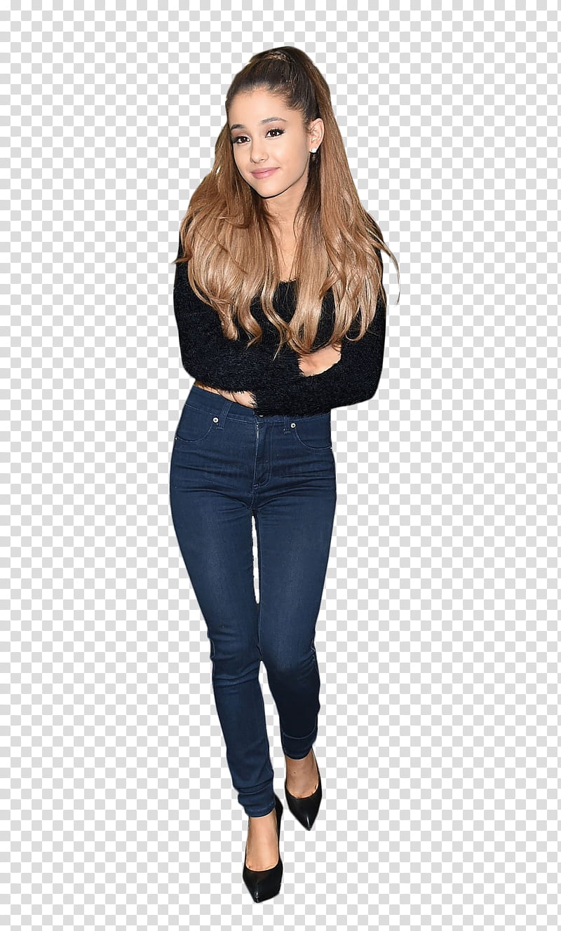 Ariana Grande , walking and smiling Ariana Grande crossing her arms transparent background PNG clipart