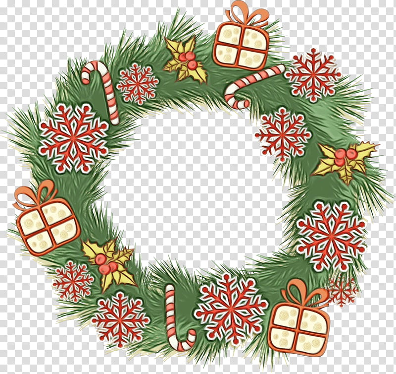 Christmas decoration, Watercolor, Paint, Wet Ink, Wreath, Oregon Pine, Colorado Spruce, Leaf transparent background PNG clipart Christmas decoration, Watercolor, Paint, Wet Ink, Wreath, Oregon Pine, Colorado Spruce, Leaf transparent background PNG clipart