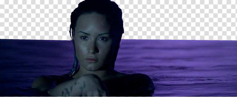 Demi Lovato Neon Lights, woman in water transparent background PNG clipart