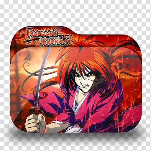 Anime Folder Icon Pack  by Knives, Rurouni Kenshin  transparent background PNG clipart