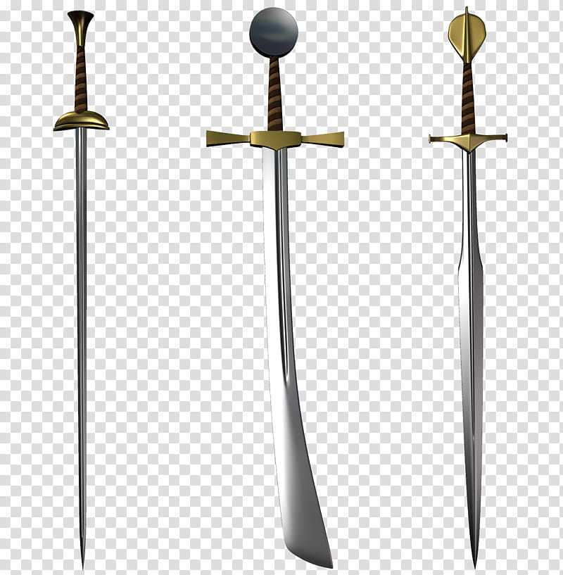 swords play, three gray swords transparent background PNG clipart