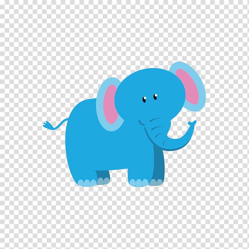 Indian Elephant, Borders , Zoo, Animal, Cartoon, Blue, Pink, Turquoise transparent background PNG clipart