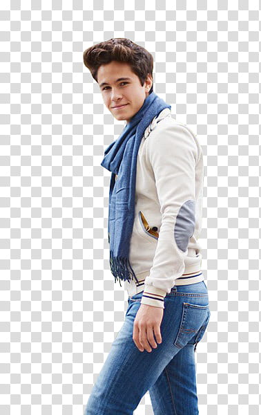 Michael Ronda , man wearing blue scarf transparent background PNG clipart