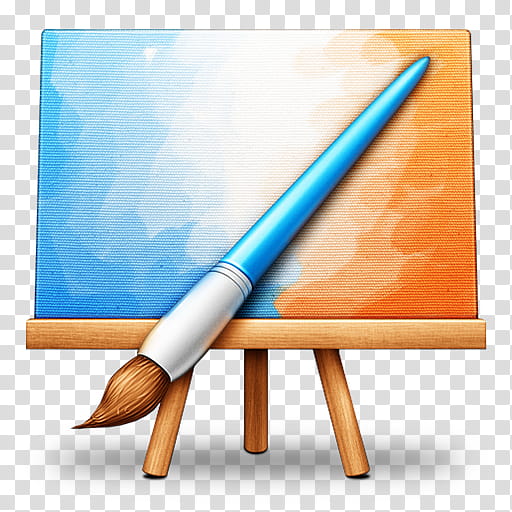 OS X dock icons, Pixelmator, paint brush and easel icon transparent background PNG clipart