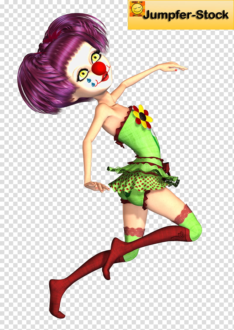 Clara The Clown , woman wearing green romper illustration transparent background PNG clipart