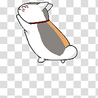 Nyanko sensei Shimeji, white and gray cat illustration transparent background PNG clipart