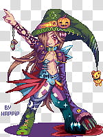 Halloween Bad Girl, brown haired female anime character illustration transparent background PNG clipart