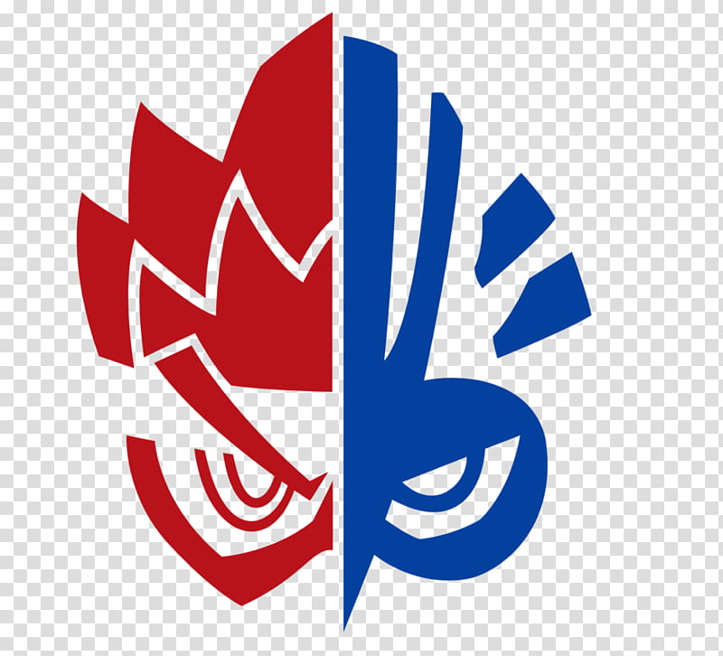 Kamen Rider Para-DX Logo, red and blue portrait logo transparent background PNG clipart