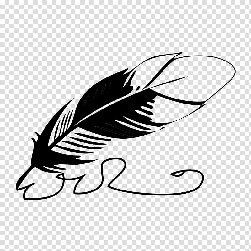 Feather, Wing, Quill, Blackandwhite, Line Art, Fly, Logo, Tail transparent background PNG clipart