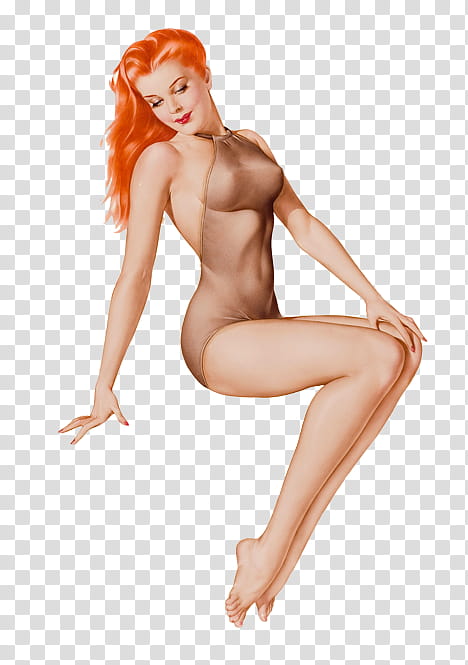 Ning Vintage pin up girls Pics, woman wearing bikini illustration transparent background PNG clipart