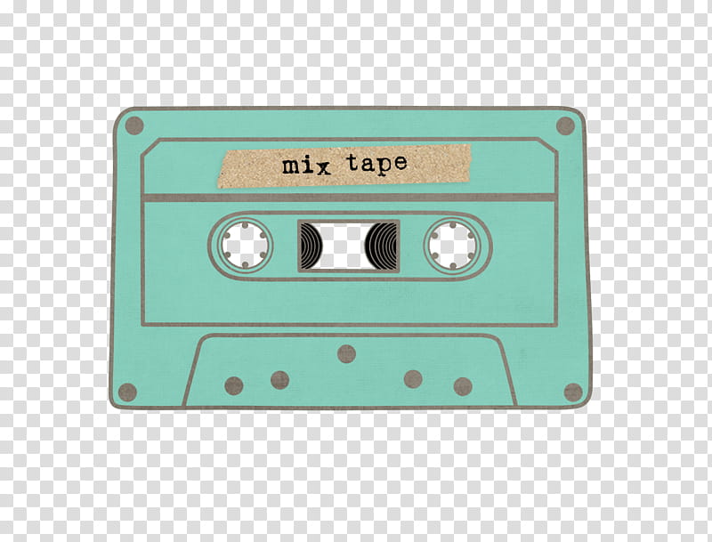 Retro, green mix tape cassette tape illustration transparent background PNG clipart