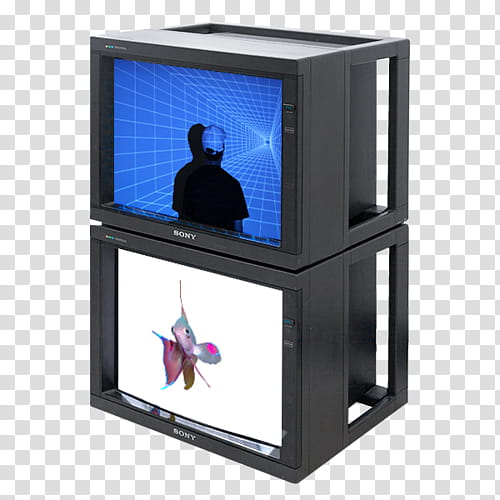, turned-on Sony CRT TV transparent background PNG clipart