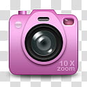 Girlz Love Icons , camera, pink and black camera art transparent background PNG clipart