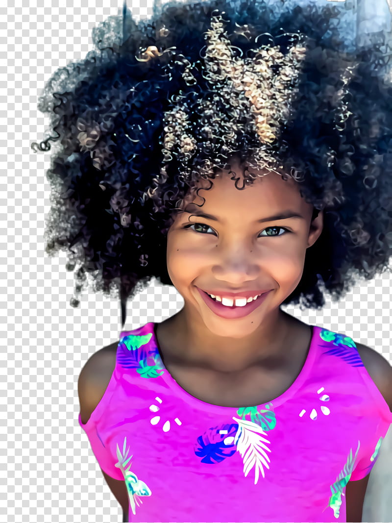 Little Girl, Kid, Child, Cute, Afro, Hair Coloring, Jheri Curl, Wig transparent background PNG clipart