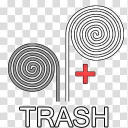 Spiral dock icons, TRASH FULL, trash logo with text overlay transparent background PNG clipart