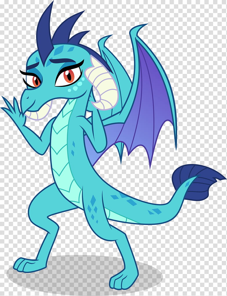 Princess Ember, blue dragon cartoon character transparent background PNG clipart