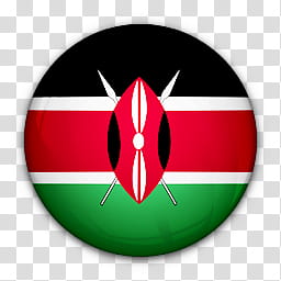 World Flag Icons, round Kenya flag art transparent background PNG clipart