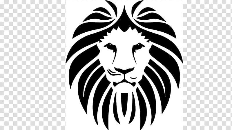 Lion Logo, Lion Of Judah, Rastafari, Drawing, Reggae, White, Hair, Blackandwhite transparent background PNG clipart