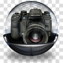 Sphere   , black DSLR camera in black bowl transparent background PNG clipart