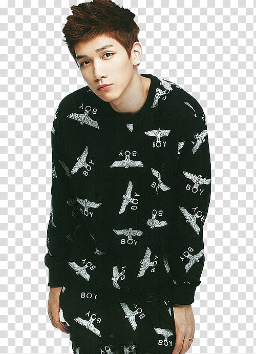 Vixx Renders, man in black and white Boy London crew-neck long-sleeved shirt transparent background PNG clipart