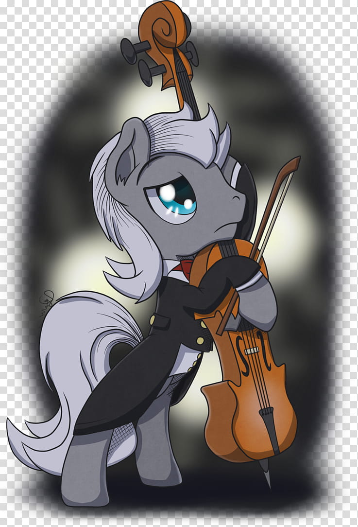 Silver Note the Cellist, My Little Pony holding violin illustration transparent background PNG clipart