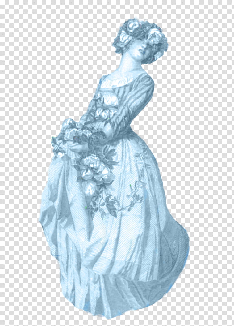 Victorian lady, woman wearing blue medieval dress transparent background PNG clipart