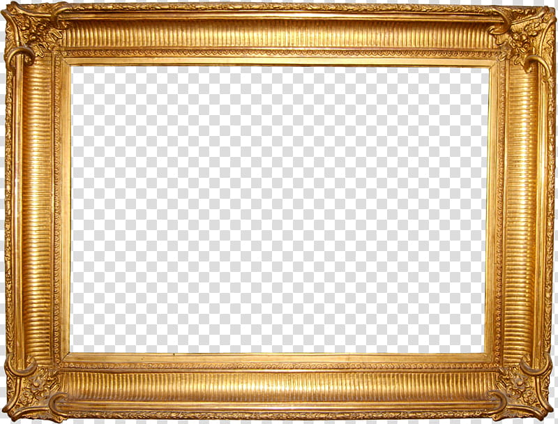 Frames rectangular gold painting frame transparent background PNG