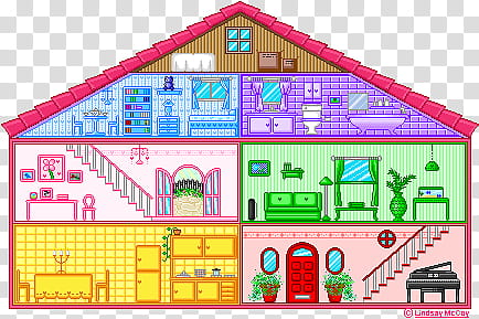 Pixel Doll House transparent background PNG clipart