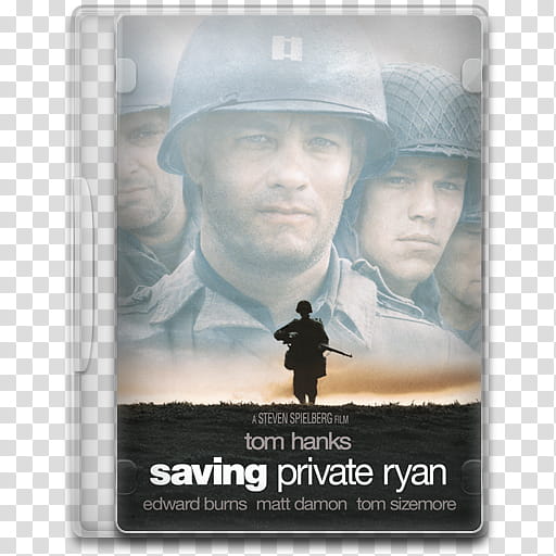 Movie Icon , Saving Private Ryan, Tom Hanks Saving Private Ryan movie case transparent background PNG clipart