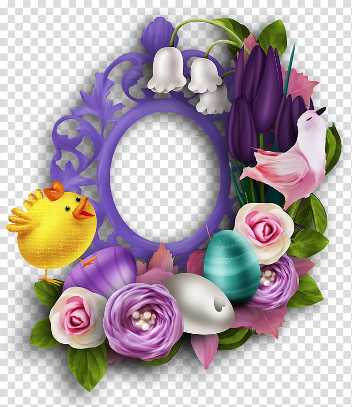 Watercolor Flower Wreath, Purple, Floral Design, Easter
, Easter Bunny, Violet, Watercolor Painting, Floristry transparent background PNG clipart