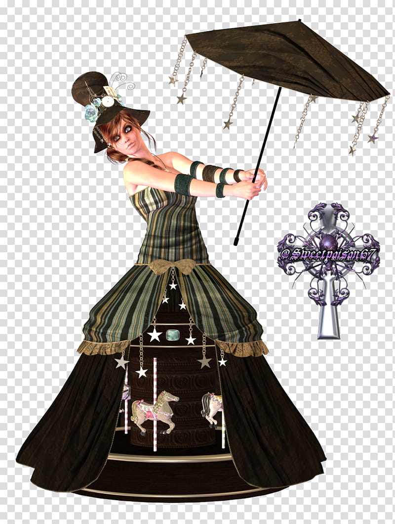 Amusement, woman holding umbrella doll illustration transparent background PNG clipart