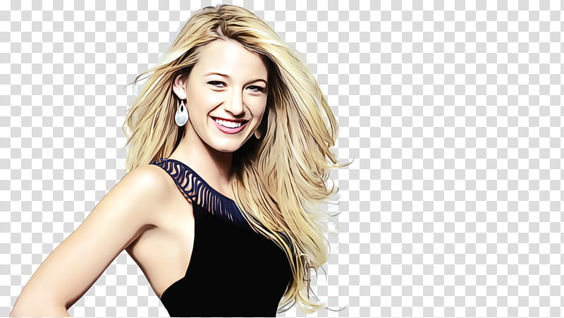 Hair, Watercolor, Paint, Wet Ink, Blake Lively, Serena Van Der Woodsen, Video, Model transparent background PNG clipart