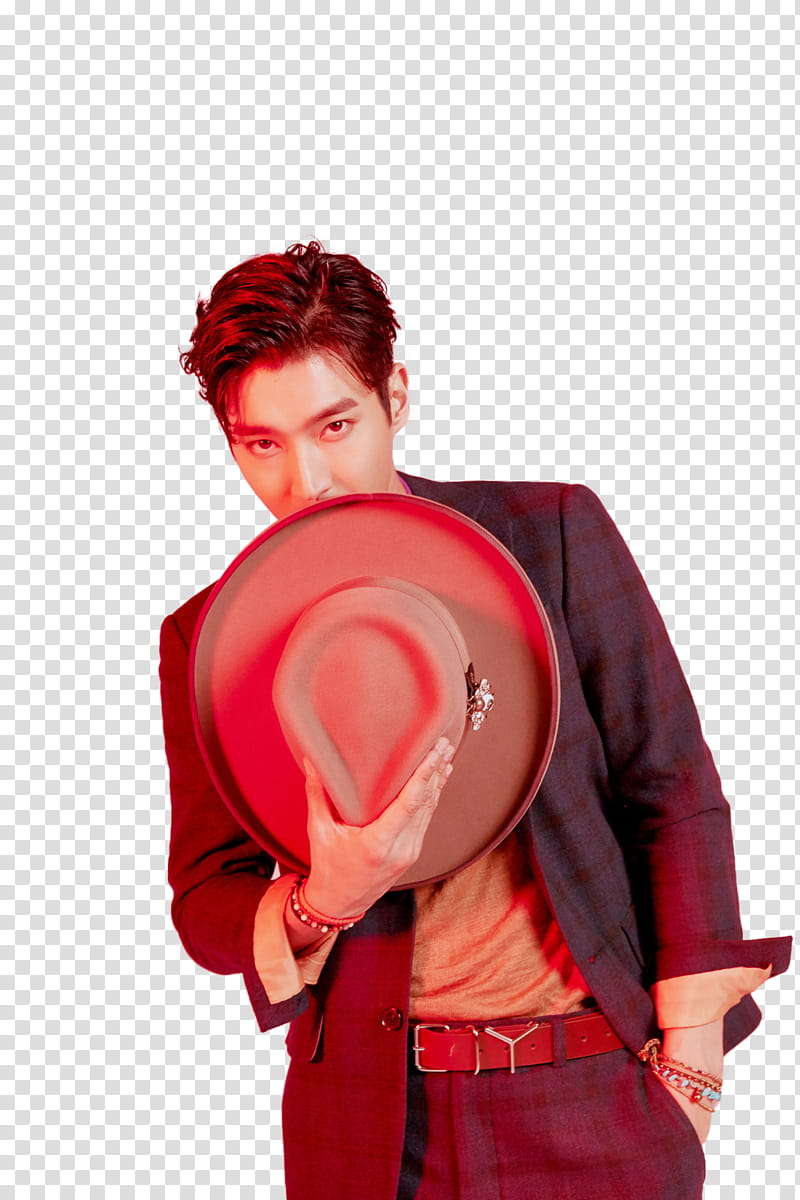 SUPER JUNIOR LO SIENTO  , cutout of man holding hat transparent background PNG clipart