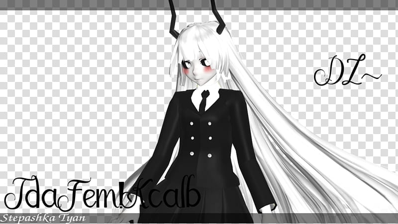 (MMD GGT) Tda Fem!Kcalb (test model +DL), female character screenshot transparent background PNG clipart