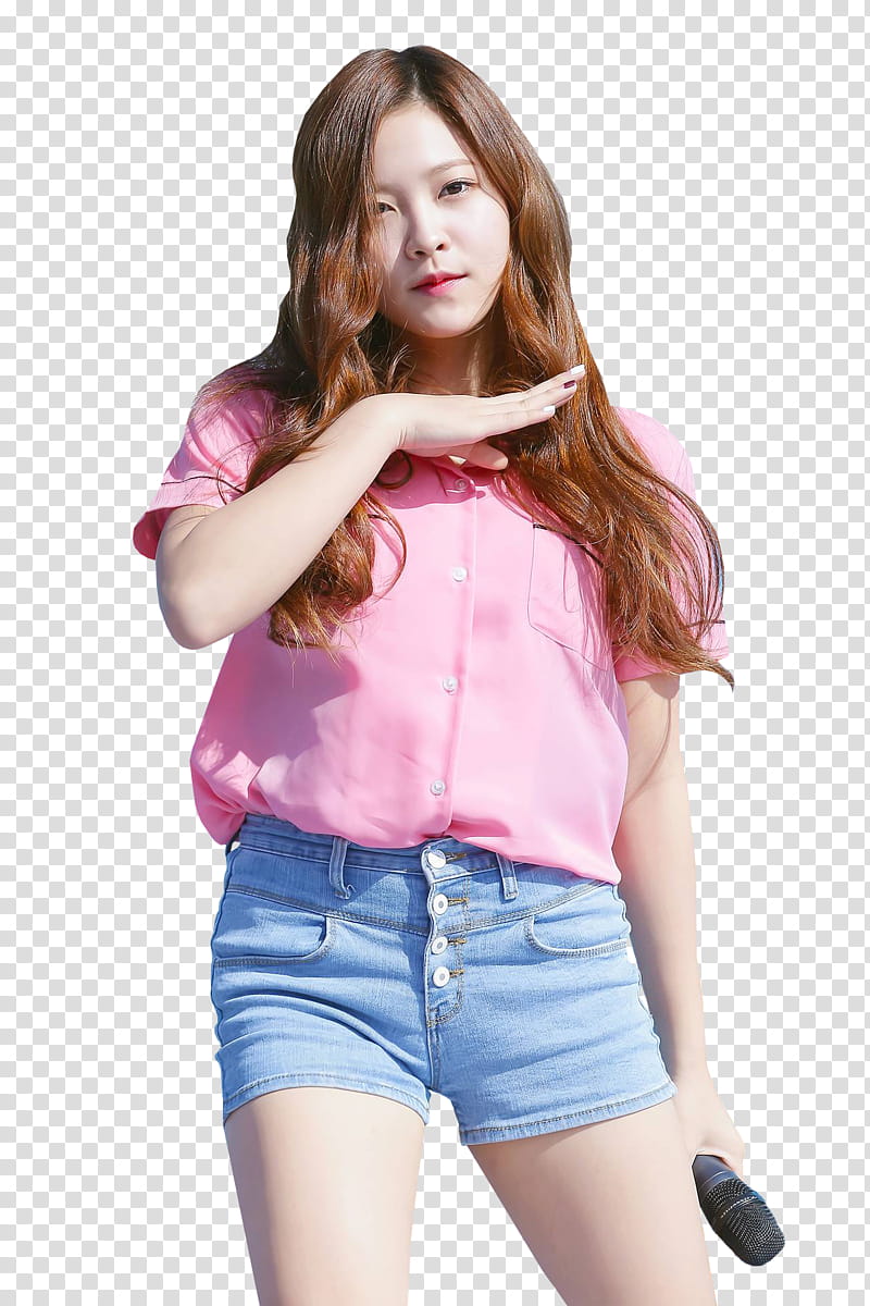 Yeri Render , woman holding microphone and putting right hand on chest transparent background PNG clipart